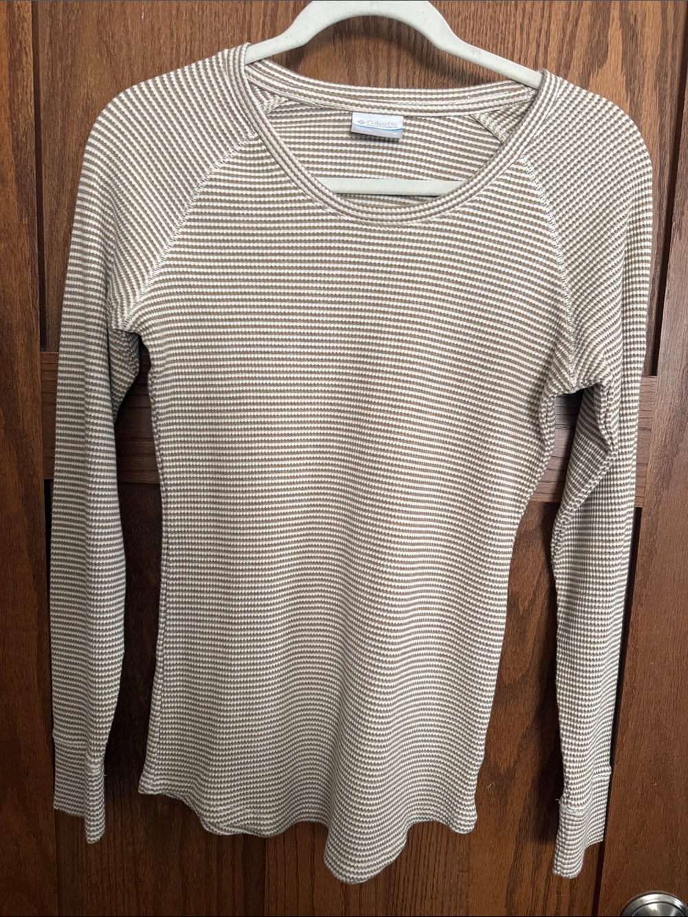 Columbia Beige and Cream Striped Long-Sleeve Tee Women’s